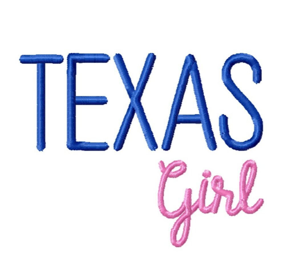 DIGITAL DOWNLOAD EMBROIDERY Texas Girl 4x4 5x7 and 7x5 Etsy