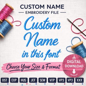 Custom Name Machine Embroidery Design – Au Bord de la Seine Font (Digital Download)
