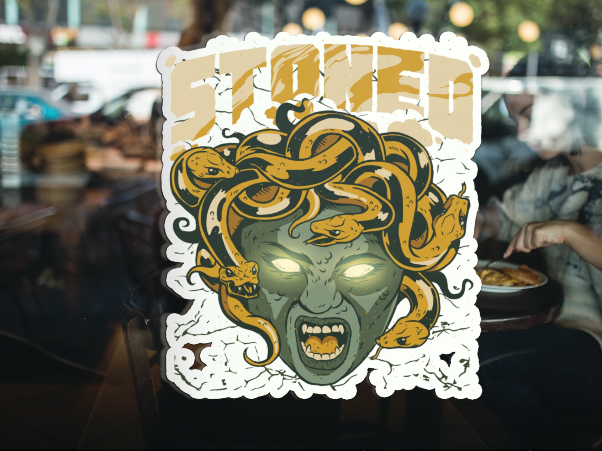 Medusa Vinyl Sticker Stoned Decal High Cute Stickers Snakes Etsy