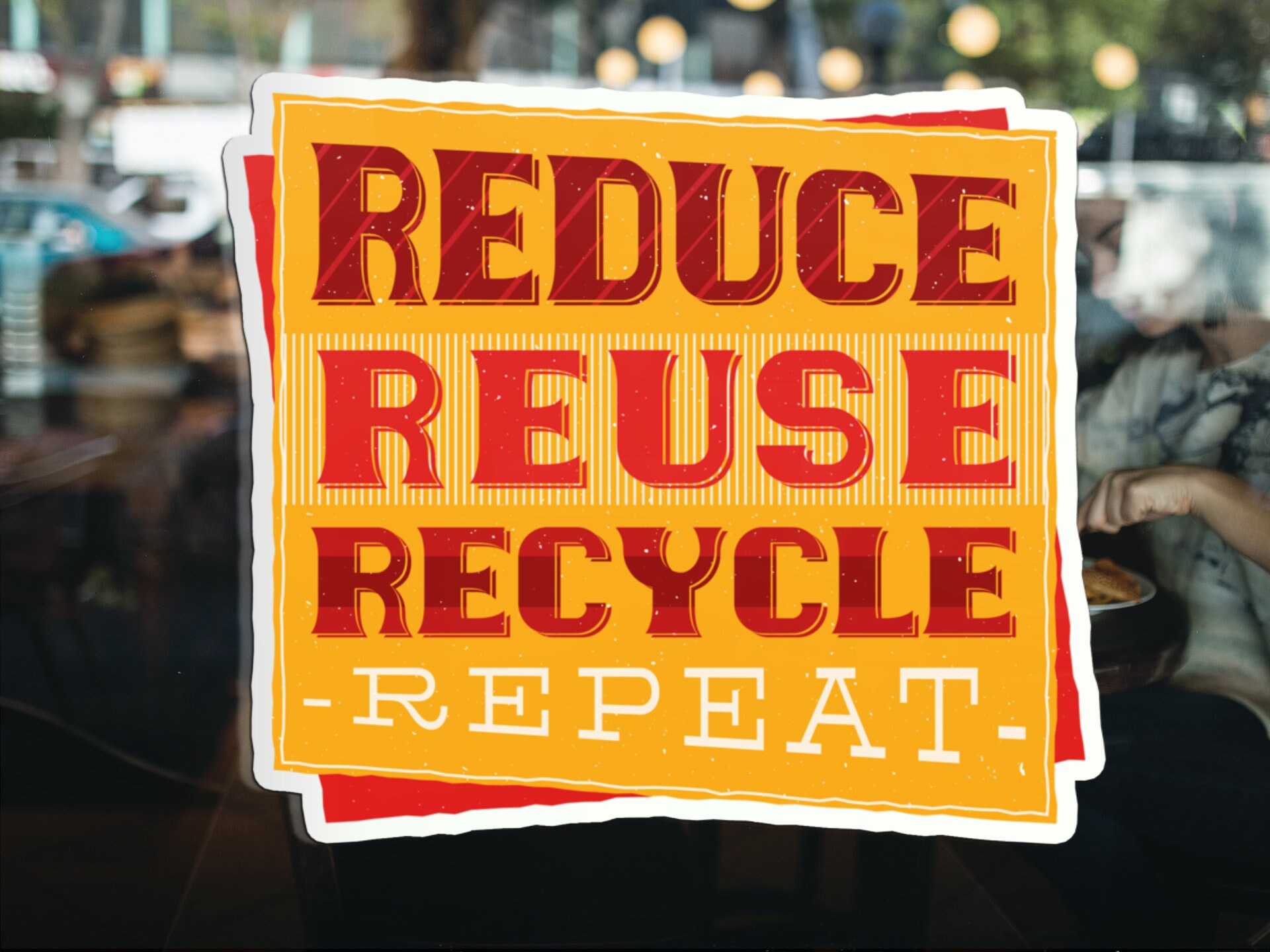 Recycle Vinyl Sticker Reduce Reuse Decal Recycle Cute Etsy