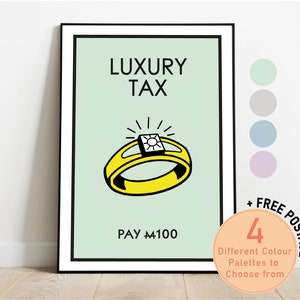 Luxury Tax Monopoly Personalised Print | New Home, Gift, House, Minimalistic | Available In Different Colours Sizes A5, A4, A3 Custom