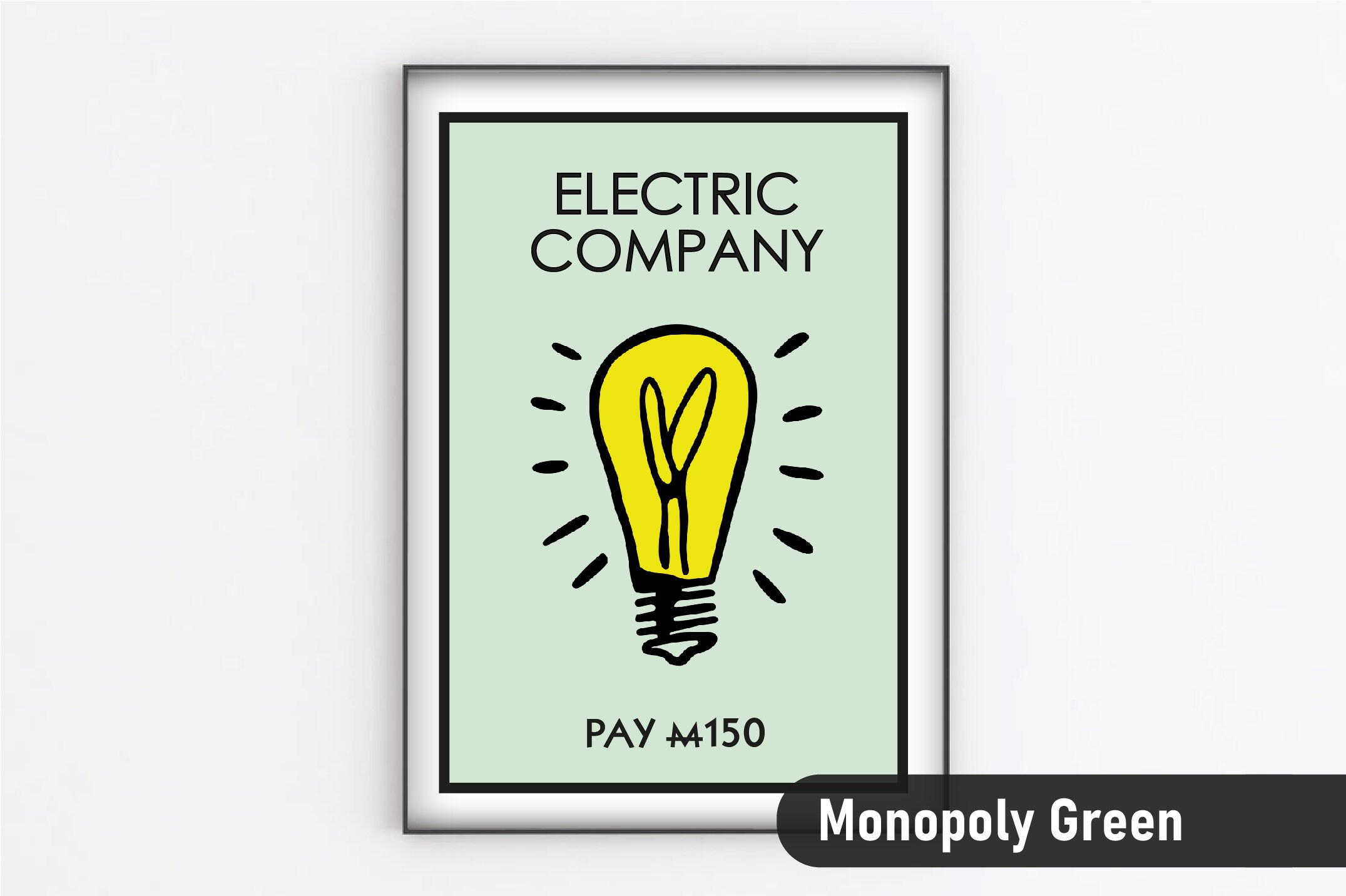 Electric Company Monopoly Personalised Print New Home Gift Etsy