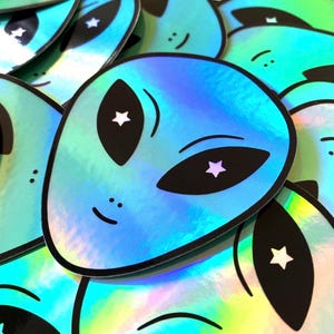 Holographic Alien Sticker