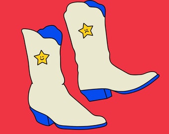 Happy Sad Boots Art Print