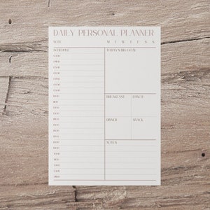 Daily Personal Planner, Digital Download, Personal Planner, Instant Download