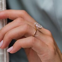 3 CT Oval Cut Moissanite Engagement Ring 14K Yellow Gold Anniversary Ring Hidden Halo Ring Solitaire Diamond Ring Wedding Ring Promise Ring
