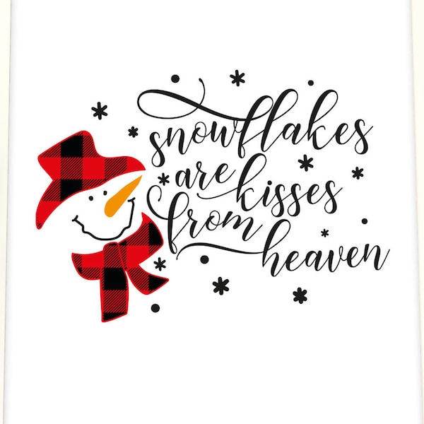 Snowflakes are kisses from heaven svg, Christmas snowman svg, Merry Christmas svg, SVG cut files