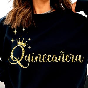 Quinceanera SVG PNG: Glitter Party Shirt Design Cut Files Cricut (Digital Download)