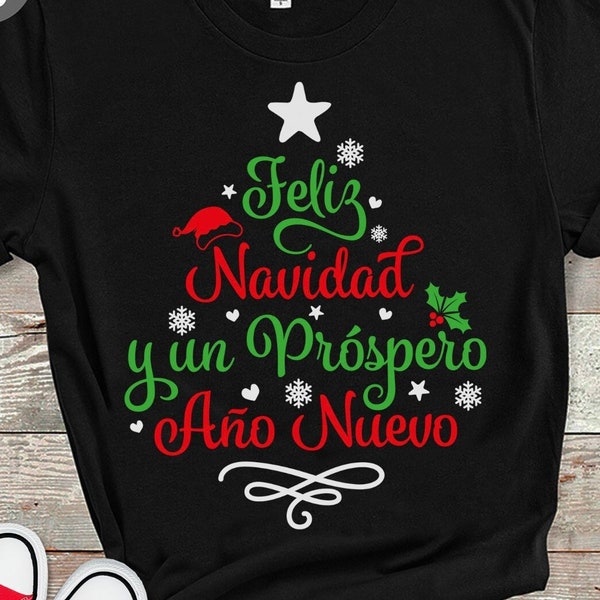 Spanish Christmas SVG, Feliz Navidad svg, Spanish SVG Cut and Vector Files for Cricut, Próspero Año Nuevo, Arbol de Navidad svg