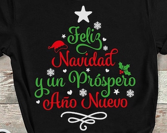 Spanish Christmas SVG, Feliz Navidad svg, Spanish SVG Cut and Vector Files for Cricut, Próspero Año Nuevo, Arbol de Navidad svg