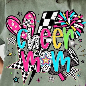 Mamá animadora preppy PNG, Día del juego PNG, Mamá animadora digital para sublimación, DTF, Mamá animadora PNG, Día de la competencia de porristas PNG, Diseño de Mamá animadora