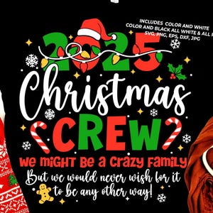 Funny 2025 Christmas Crew SVG PNG: Matching Family Shirt Designs (Digital Download)