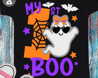 My 1st Boo SVG PNG: Baby Girl Ghost, Halloween Cut Files Cricut (Digital Download)