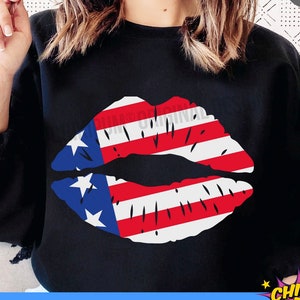 USA Lippen Kuss svg, 4.Juli SVG, 4. Juli SVG, 4