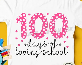 Diseño de camiseta "100 días de clases": SVG, PNG, Cricut, Silhouette (descarga digital)