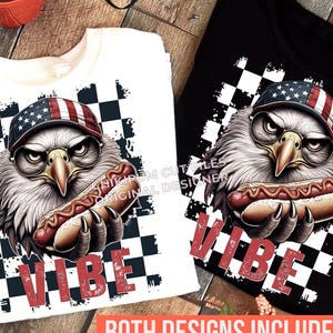 Funny 4 juillet American Eagle Vibe Design, Funny 4 juillet PNG, Usa Png, drapeau USA PNG, 4 juillet Png, damier vintage