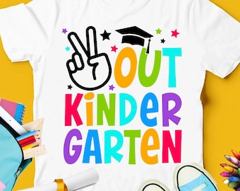 Peace Out Kindergarten SVG, Kindergarten Graduate SVG, Kinder Grad 2026, Kindergarten graduation shirt