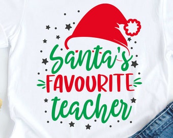 Santa's Favourite Teacher SVG, Teacher Christmas Svg, Teacher Xmas Shirt,