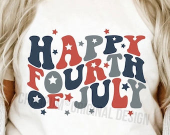Retro 4th of July SVG PNG: Patriotic Shirt Design (Digital Download)