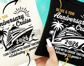 Anniversary Cruise 2026 SVG PNG: Couple's Celebration Design (Digital Download)