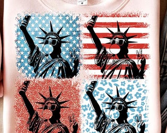 Funny Statue of Liberty 4th of July PNG: American Girl Design (Digital Download)