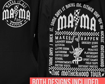 Retro Mama Rock SVG PNG: Motherhood Tour T-Shirt Design (Digital Download)