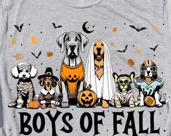 Boys of Fall Png, Fall Dogs Png, Halloween Dogs png, Retro Halloween Png, Halloween Ghost Dog Png, Halloween Pumpkin dog cute png