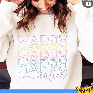 Happy Easter SVG, Easter Stacked SVG, Easter Shirt SVG, Easter Gift Svg, Easter svg for Boy Girls, Png Svg Files for Cricut Sublimation