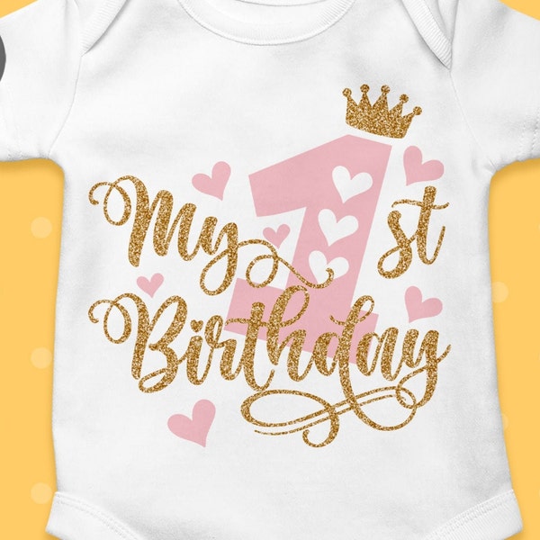 My first birthday svg, Birthday girl svg, First birthday svg, 1st Birthday svg, One year old svg