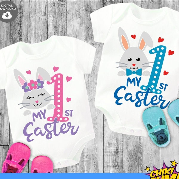 My First Easter Svg, Boy Easter Svg, Baby Girl Svg, Easter Day svg, Easter Bunny Svg, Dxf, Png files for Cricut and Sublimation