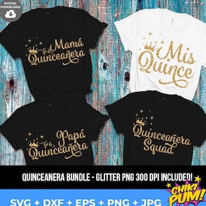 Mis coings SVG, svg Mis Coing Squad Bundle, Mis 15 svg, svg Quinceanera, t-shirt famille Mis coings, téléchargement immédiat