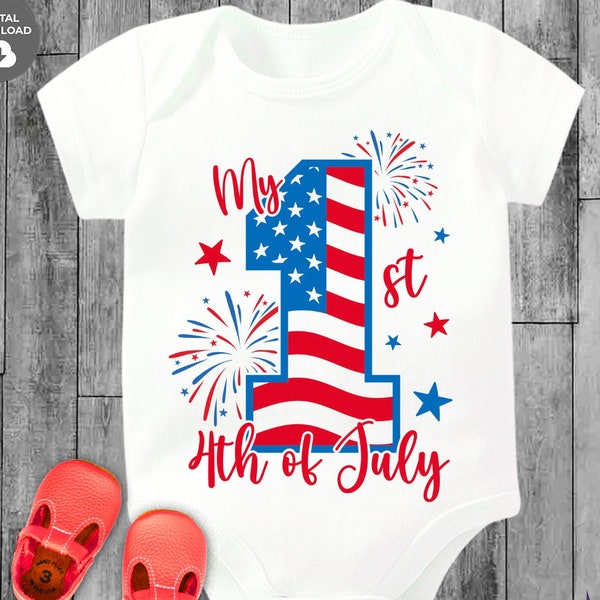 My first 4th of July SVG, Patriotic baby SVG, My 1st 4th of July cut files, Baby Boys and girls SVG