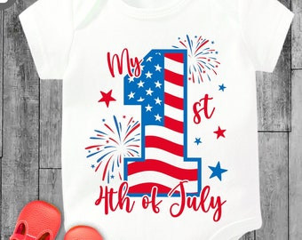 My First 4th of July SVG PNG: Patriotic Baby Cut Files (Digital Download)