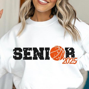 Senior Basketball 2025 SVG, Distressed Senior, Basketball graduierte SVG, Basketball Schnittdateien, Basketball PNG