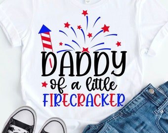 Daddy of a Little Firecracker SVG PNG: Patriotic 4th of July Cut Files (Digital Download)