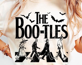The Boo-tles Parody Halloween PNG, Abbey Road Sublimation, Halloween Monsters Png, Vampire Witch Mummy, Spooky Season Shirt Design