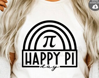 Happy Pi Day Rainbow SVG PNG - Math Teacher Shirt Design (Digital Download)