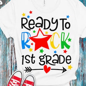 Bereit zum Rock Erstklässler Klasse, 1.Tag der Klasse, Back To School, Hallo Erstklässler, 1