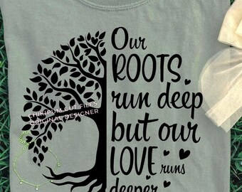 Family Reunion Tree SVG PNG: Our Roots Run Deep but our Love Runs Deeper (Digital Cut Files)