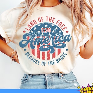 America Land of The Free vanwege de dappere SVG, png Fourth of July SVG, 4 juli Svg, Independence Day Svg, patriottische shirt-bestanden