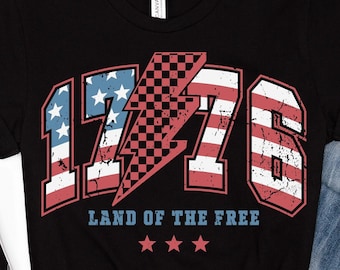 1776 Land of the Free SVG PNG: Patriotisk design (digital nedladdning)