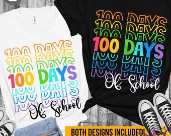 100 Tage Schule SVG: Lehrer-Shirt-Design (Digitaler Download)