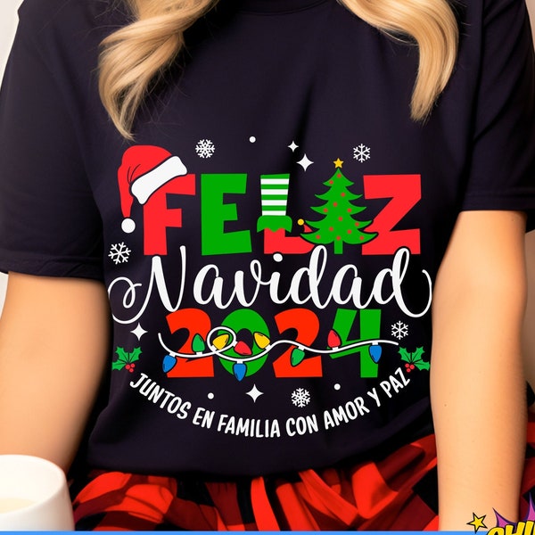 Spanish Christmas SVG, Feliz Navidad  2024 svg, Spanish SVG Cut and Vector Files for Cricut,  Luces de Navidad svg, Navidad Svg Sayings