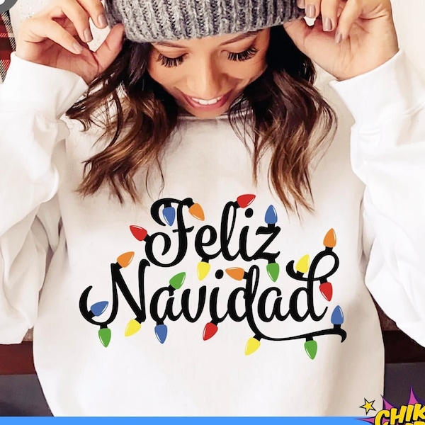 Spanish Christmas SVG, Feliz Navidad svg, Spanish SVG Cut and Vector Files for Cricut, Navidad Svg Sayings, Luces de Navidad svg