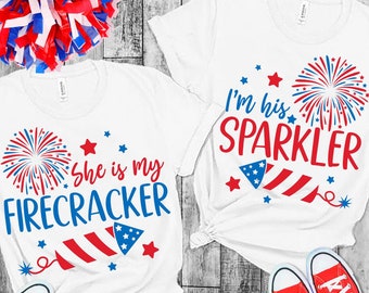 Funny couples 4th of july shirts Clearance