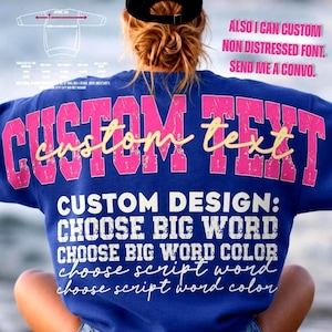 Custom Oversized Varsity PNG, Shoulder to Shoulder Design, Back Design (Digital Download)