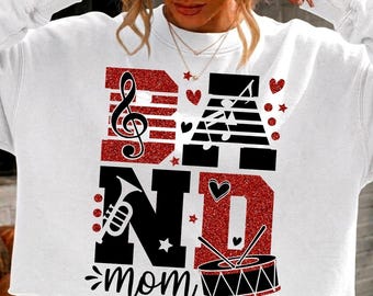 Band Mom svg, band mom png, iron on Band, marching band mom shirt cut files