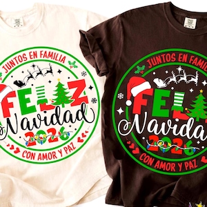 Spanish Christmas SVG PNG: Feliz Navidad 2026, Navidad en Familia (Digital Download)