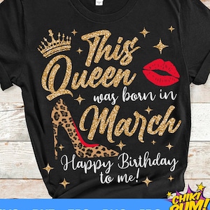 Questa regina è nata a marzo SVG, Regina del compleanno SVG, Regina di marzo SVG