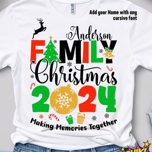 Familie Weihnachten 2024 svg, Weihnachtsfamilie svg, Familie passendes Weihnachtsshirt svg, Weihnachtshemden svg